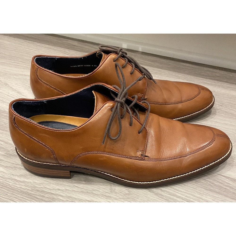 Cole Haan Mens Lenox Hill Split Toe Oxford Leather Shoes C11629 British Tan 10.5 - Picture 3 of 10